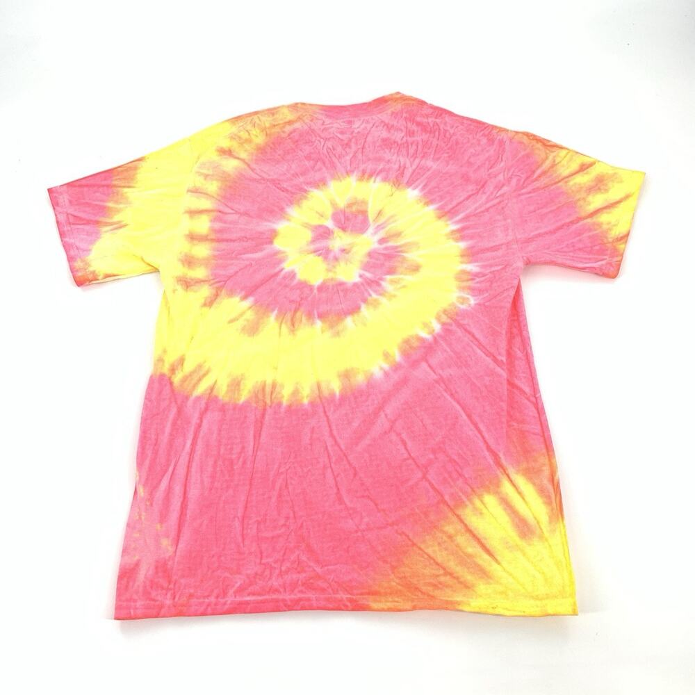 University of Michigan Tie Dye Short Sleeve T-Shirt Medium Womens Pink Yellow M - Picture 2 of 6